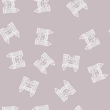 Luna park line seamless pattern Stock Illustration