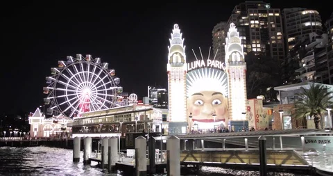 Luna Park by night Stock Footage 114302889