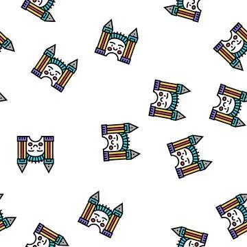 Luna park vector seamless pattern Stock Illustration