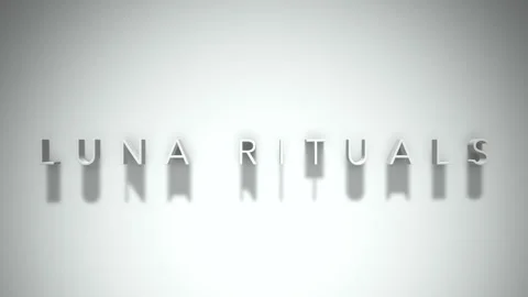 Luna rituals 3D title animation with shadows on a white background Stock Footage 297999717