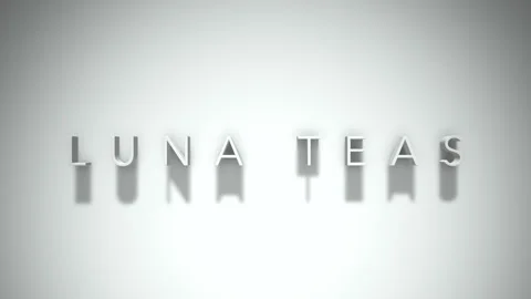 Luna Teas 3D title animation with shadows on a white background Stock Footage 296729767