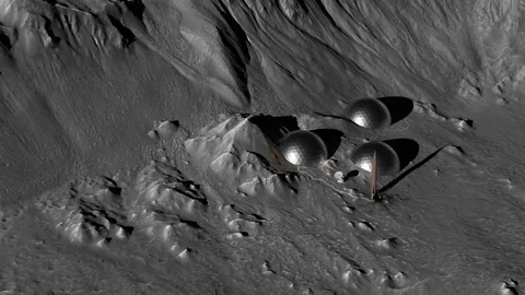 Lunar Base Stock Footage 121434534