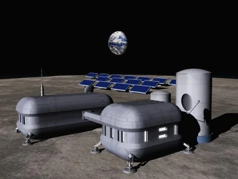Lunar Base Stock Illustration