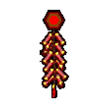 Lunar chinese firecracker pixel art vector illustration Stock Illustration