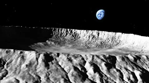 Lunar Crater Background Stock Footage 263949813