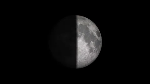 Lunar cycle. Changing phases of the moon. Sunlit. 3D render. Stock-Footage 271083041
