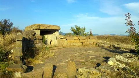 Lunar dolmen. Megalith. Stone table. Stock Photos