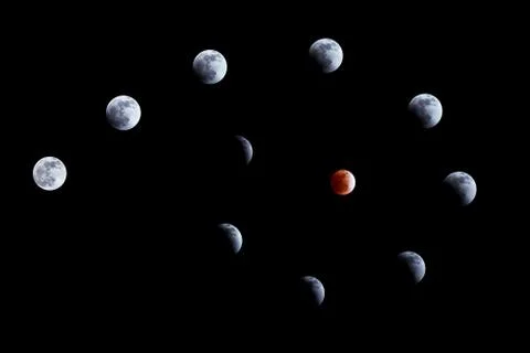 Lunar eclipse on 10 dec. 2011 Stock Illustration