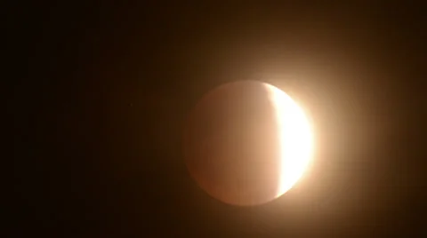 Lunar Eclipse 2014 01 Moon and Clouds April Stock Footage 37216833