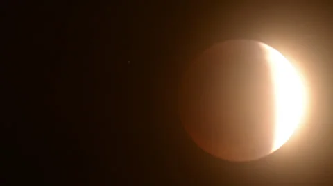 Lunar Eclipse 2014 02 Moon and Clouds April Stock Footage 37216870