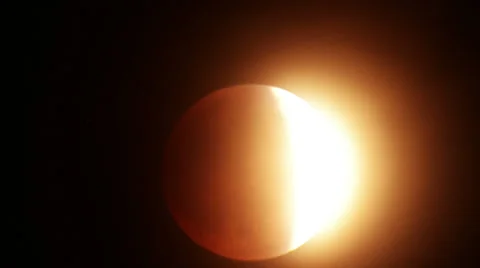 Lunar Eclipse 2014 05 Moon and Clouds April Stock Footage 37216940