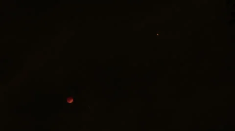 Lunar Eclipse 2014 35 Moon and Clouds April Stock Footage 37218239