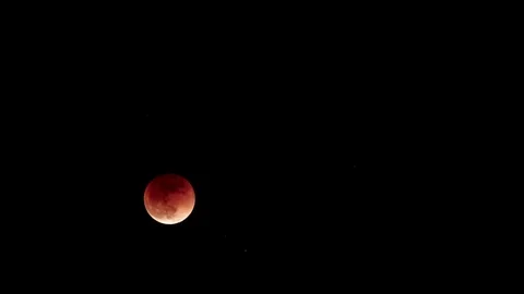 Lunar eclipse 2018. January 31, 2018. The moon becomes red. View from the Stock Footage 85302119