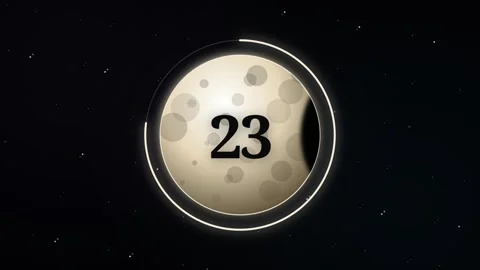 Lunar Eclipse 30-Second Countdown Timer with Glowing Progress Ring Stock-Footage 341750068