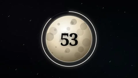 Lunar Eclipse 60-Second Countdown Timer with Glowing Progress Ring Video stock 341750111