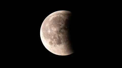 Lunar eclipse after blood moon Stuttgart, Germany, 27.07.2018. Lunar eclip... Stock Photos
