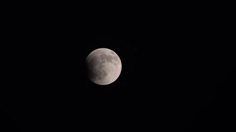 Lunar eclipse, also known as the Blood Moon, appears in the sky on September 7 Stock Footage 317218004