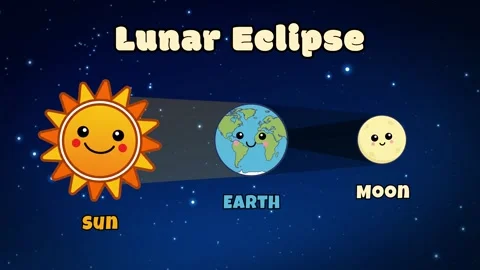 Lunar Eclipse animation Stock Footage 336165066