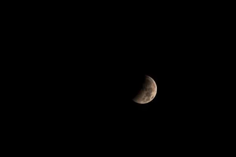 The lunar eclipse of August 28, 2026, as seen from Livorno, Italy Stock Photos