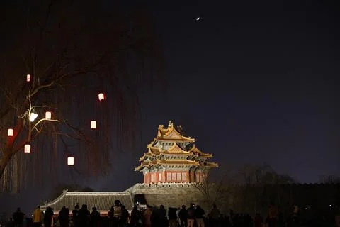 Lunar eclipse in Beijing, China - 03 Mar 2026 Stock Photos