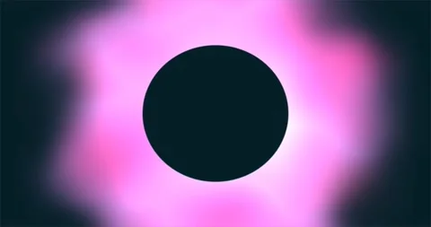 Lunar eclipse black hole neon glow white and pink gradation Stock Footage 224212596