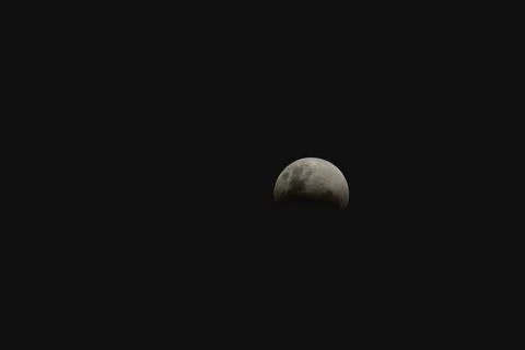 Lunar eclipse in black sky. Stock Photos