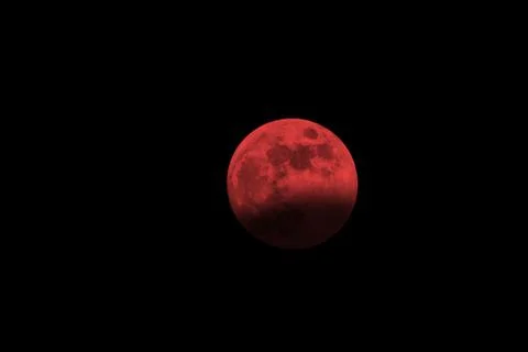 Lunar Eclipse. blood moon 07.08.2017 Stock Photos