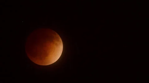Lunar eclipse. "Blood moon" crossing the Earth's shadow on April 15th 2014. Stock Footage 37236819