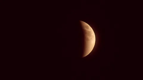A lunar eclipse of a blood moon Vídeo Stock 328536651
