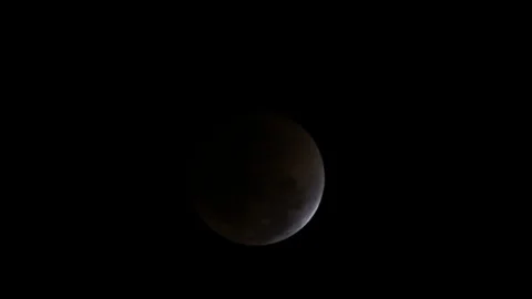 Lunar eclipse on the dark night Stock Footage 125911000