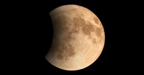 Lunar eclipse - Full Moon Luna Video stock 80433344