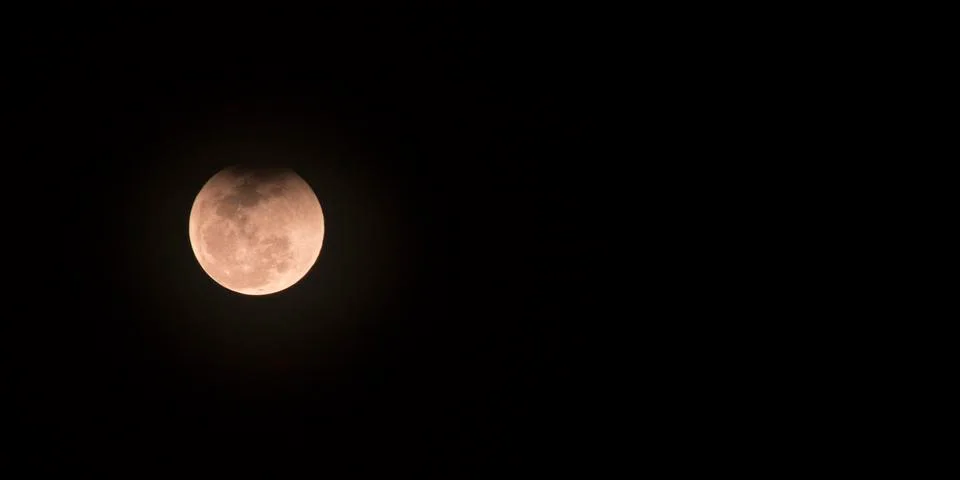 Lunar eclipse of July 27, 2018. Blood moon over Brazil. Fotos Stock