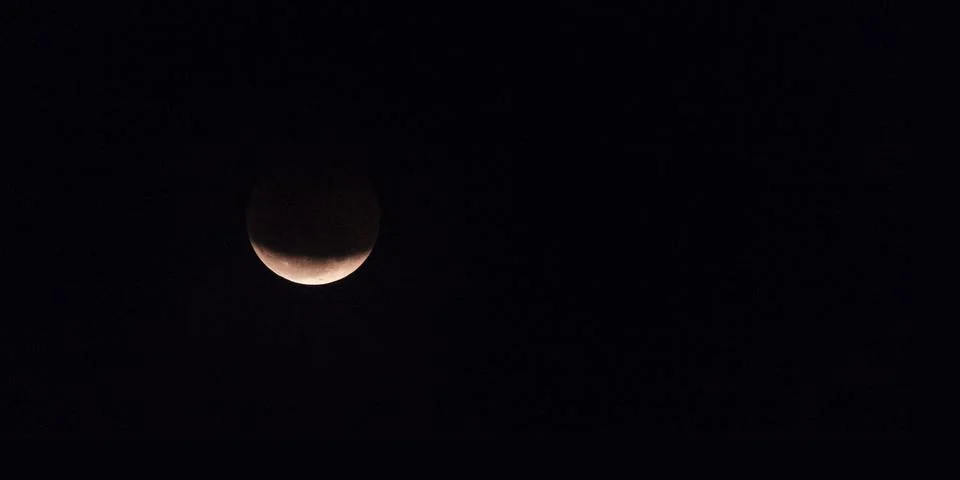 Lunar eclipse of July 27, 2018. Blood moon over Brazil. Fotos Stock