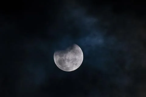 Lunar Eclipse looking like an eye, Thailand Fotos Stock
