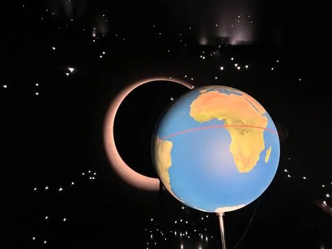 Lunar eclipse model over Africa continent Stock Photos