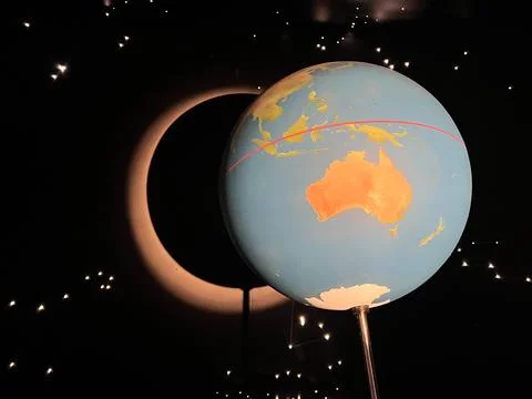 Lunar eclipse model over Australia continent Stock Photos