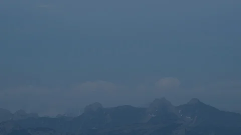 Lunar eclipse on mont blanc Stock Footage 93701547