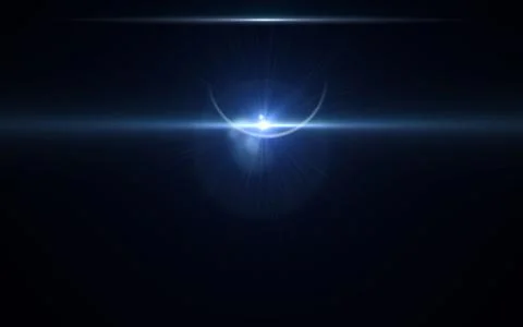 Lunar eclipse moon light flare in space background. Stock Illustration