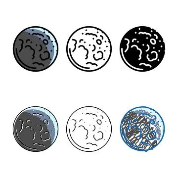 Lunar eclipse multipack weather natural phenomena color icon vector イラスト素材