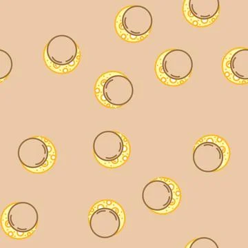 Lunar eclipse natural phenomena vector seamless pattern Stock Illustration