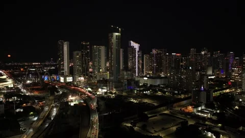 Lunar eclipse over Miami blood red moon 2025 Stock Footage 304297939