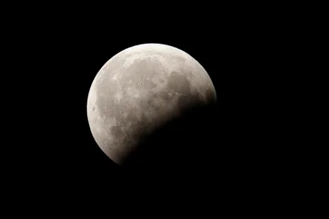 Lunar eclipse, partial, 16.08.2008, taken from bremen, germany, europe Stock Photos