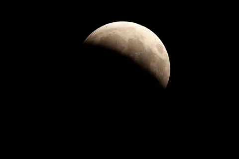 Lunar eclipse, partial, 16.08.2008, taken from bremen, germany, europe Stock Photos