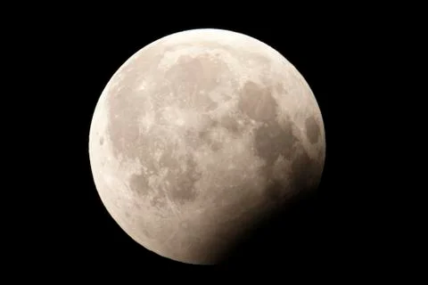 Lunar eclipse, partial, 16.08.2008, taken from bremen, germany, europe Stock Photos