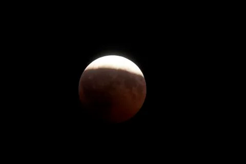 Lunar eclipse, partial, 16.08.2008, taken from bremen, germany, europe Stock Photos