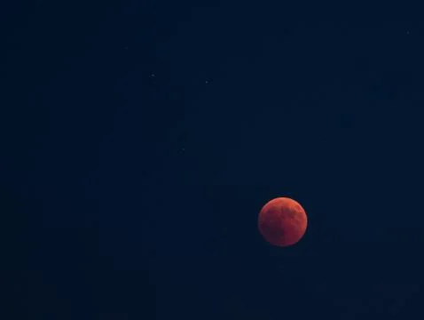Lunar eclipse red full moon, outstanding event occurred on july 27, 2018 Fotos Stock