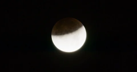 Lunar Eclipse as seen in Los Angeles, California Stock Footage 99158393
