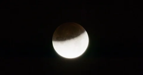 Lunar Eclipse as seen in Los Angeles, California Stock Footage 99158436