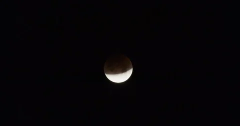 Lunar Eclipse as seen in Los Angeles, California Stock Footage 99158471