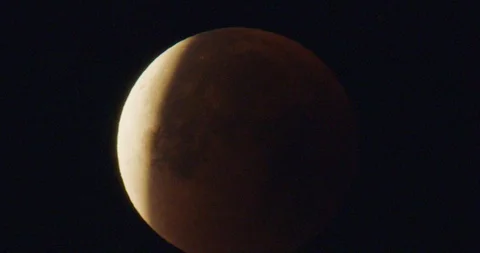 Lunar Eclipse as seen in Los Angeles, California Stock Footage 99158774